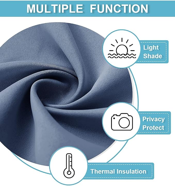 RYB HOME Blackout Curtains for Bedroom Living Room Nursery 72 inches Long | - Image 6