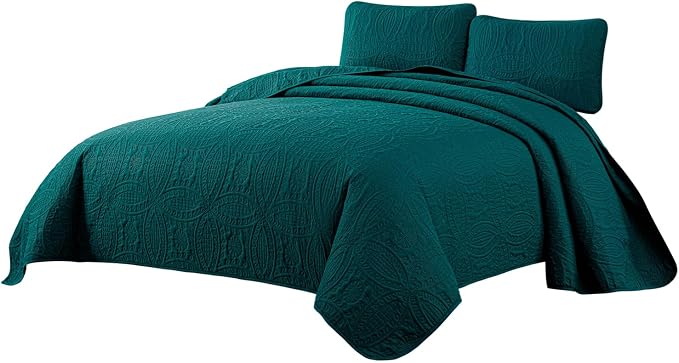 Chezmoi Collection Austin 3-Piece Oversized Bedspread Coverlet Set | Oversized - Image 9