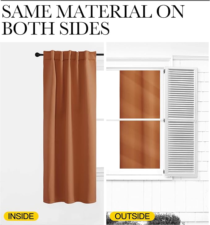 NICETOWN Halloween Bunk Bed Insulated Room Darkening Curtains, Burnt Orange - Image 6