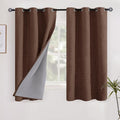 YoungsTex Short Linen Blackout Curtains 40 Inch Length, 2 Panels, 42 X 40 Inch by YoungsTex