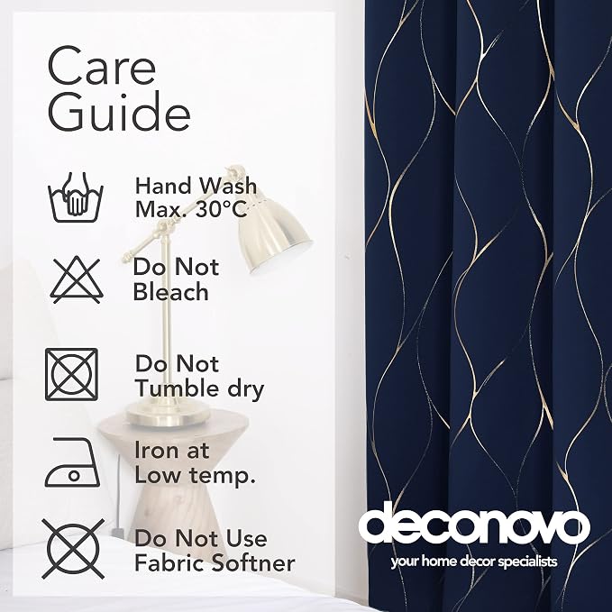 Deconovo Curtains for Living Room, Pattern Blackout Curtains 84 Inches Long | - Image 9