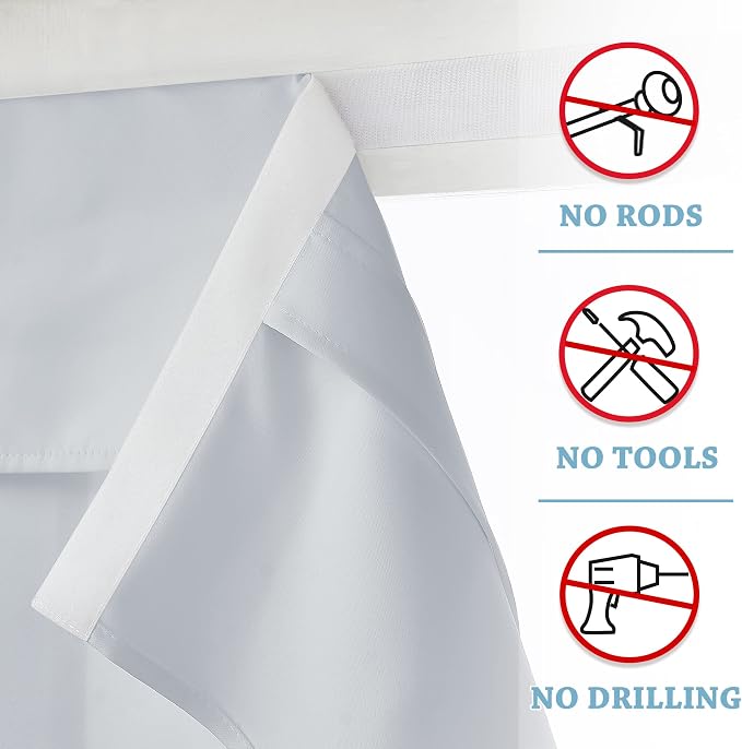 RYB HOME Kitchen Window Curtains Stick on Small Curtains - Image 3