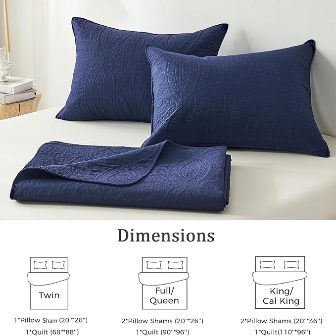 akkialla King Quilt Bedding Set, Lightweight Soft Bedspread Coverlet, Modern - Image 6