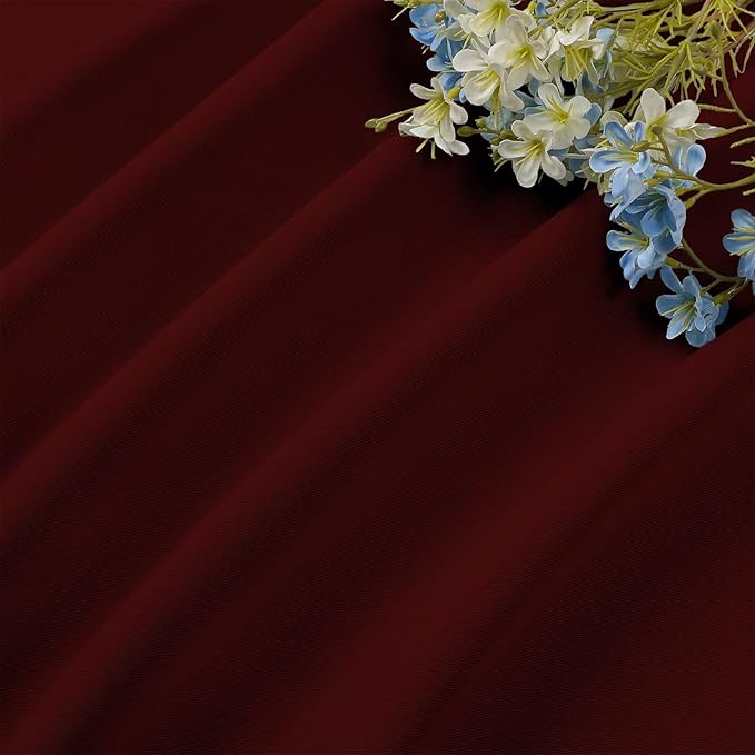 CUCRAF Burgundy Red Blackout Curtains 45 inch Length 2 Panels Set, Rod Pocket - Image 7