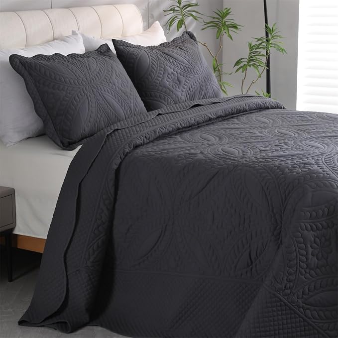 Cmfshape Oversize King Bedspread 128"x120", 3 Piece California King Quilt - Image 3