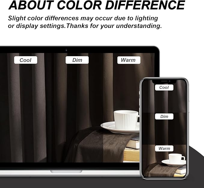 96 inches long Taupe Velvet Blackout Curtains - Image 9