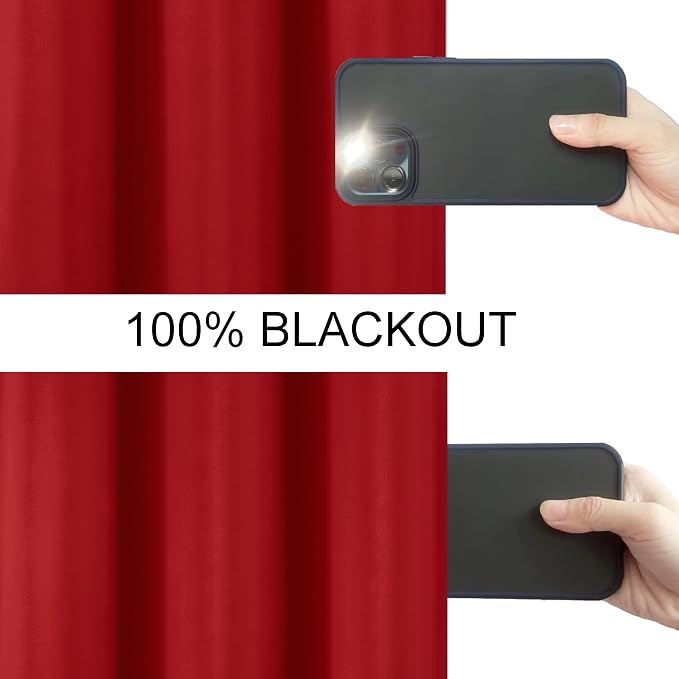 Red Blackout Curtains with Black Liner/40 x 72 Inch/Set of 2 Panels Room - Image 4