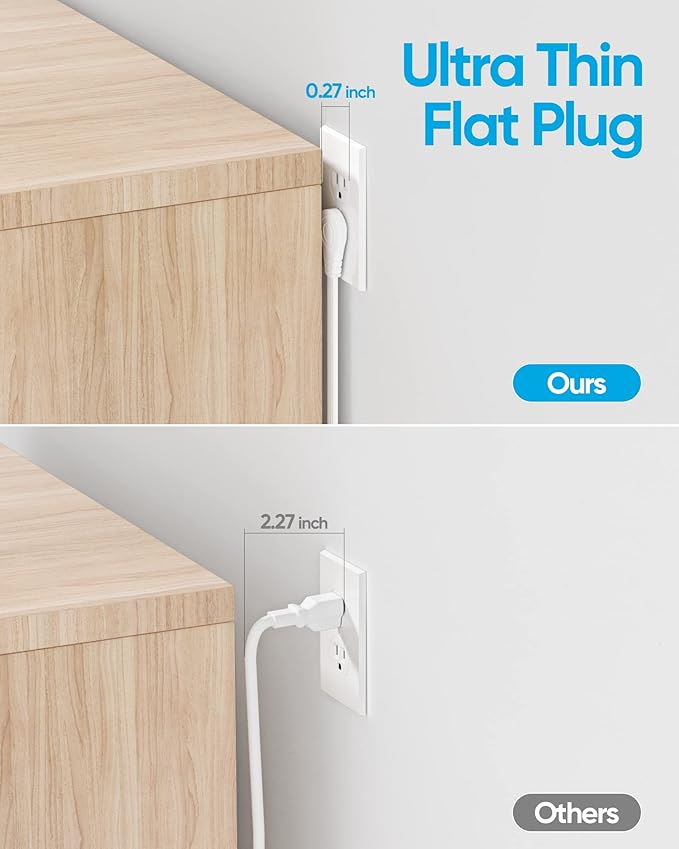 Olcorife Flat Plug Power Strip - Image 3