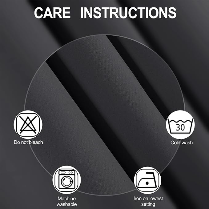 Dark Grey Thermal Blackout Curtains/42 x 72 Inch/Set of 2 Panels Room Darkening - Image 4