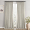 Grey Beige 90 Inches Long Linen Curtains by Topfinel