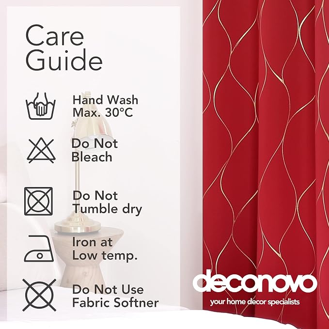 Deconovo Curtains for Living Room, Pattern Blackout Curtains 54 Inches Long | - Image 9