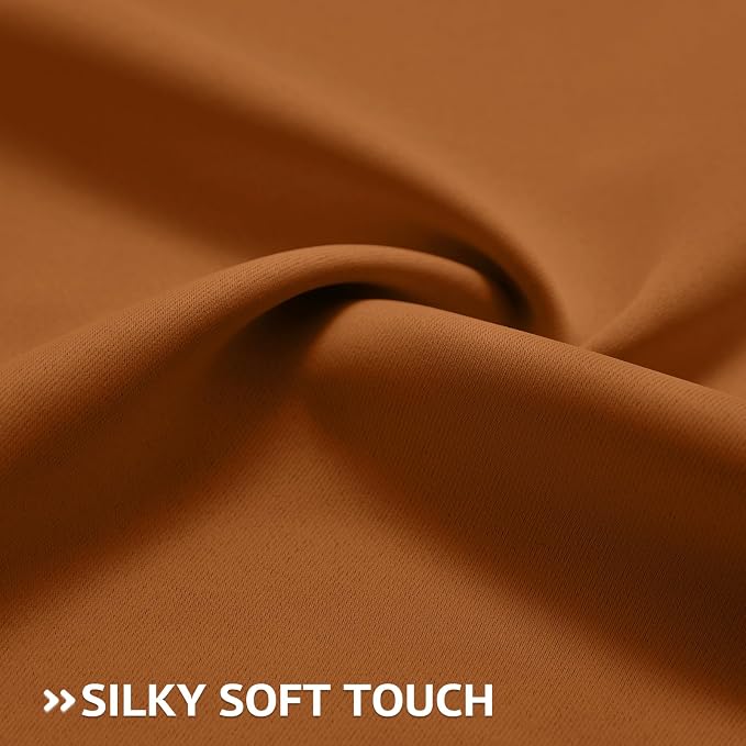COSVIYA Grommet Room Darkening Brunt Orange Curtains 84 inch - Image 5