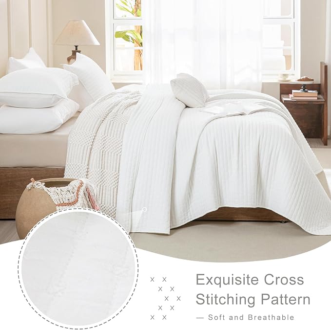 Lady Ann Oversized King Quilt 120x120, Lightweight & Soft Farmhouse Coverlet - Image 8
