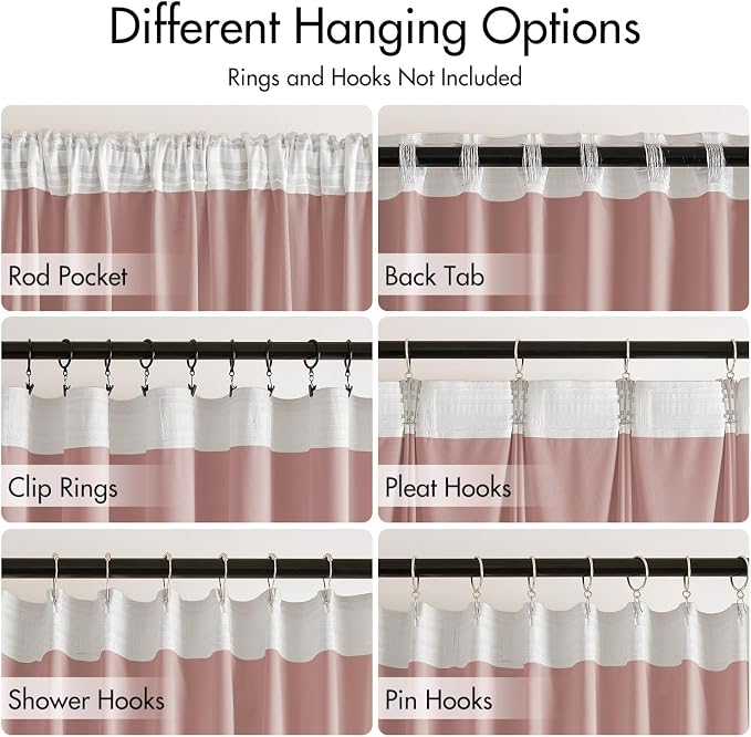MIULEE Light Pink Velvet Pinch Pleat Blackout Curtains W52 X L84 Inches | 2 - Image 3