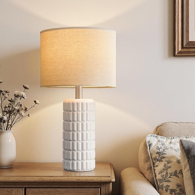 Seealle 23" Modern Ceramic Table Lamps Set of 2, Lamps - Image 2