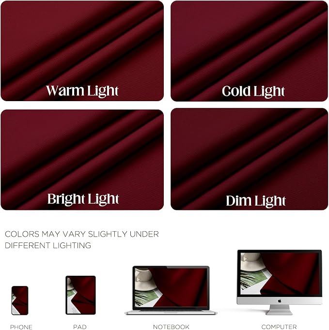 CUCRAF Burgundy Red Blackout Curtains 63 inch Length 2 Panels Set, Room - Image 4