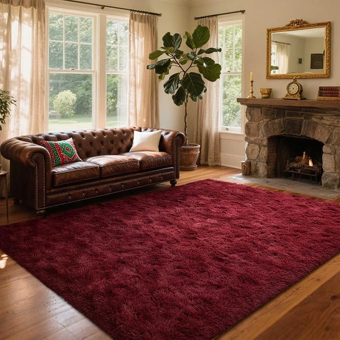 Area Rugs for Living Room, 6x9 Feet Soft Fluffy Shagg Plush Rug High Pile Large - Image 3