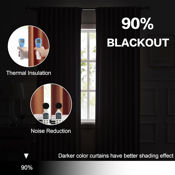 120 Inch Curtains 2 Panels Set Back Tab Pocket Thermal Insulated Energy - Image 6