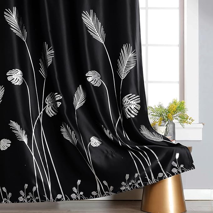Palm Tree Blackout Curtains Thermal Insulated Silver Print Light Blocking - Image 7