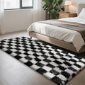 Black and White 3x7 Area Rugs for Bedroom, Fluffy Rug Small Bedside Carpet | by Yongyangjuxi