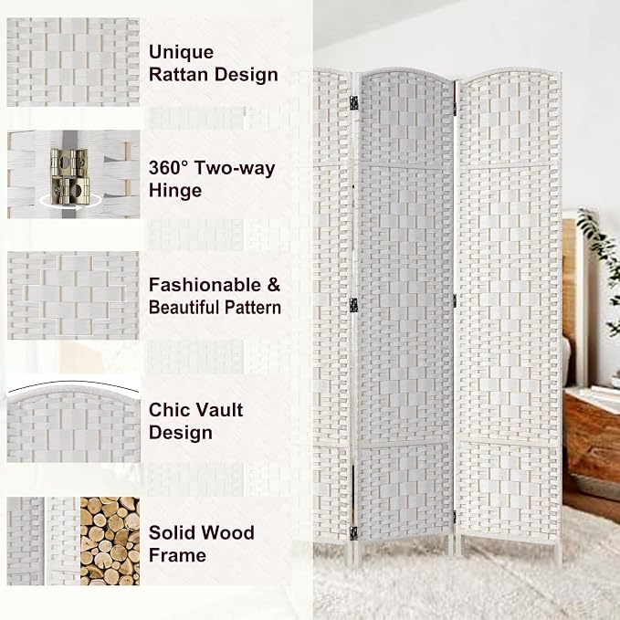 RHF Room Divider Panel, Partition Room Dividers, 4Panel Privacy Screen - Image 4
