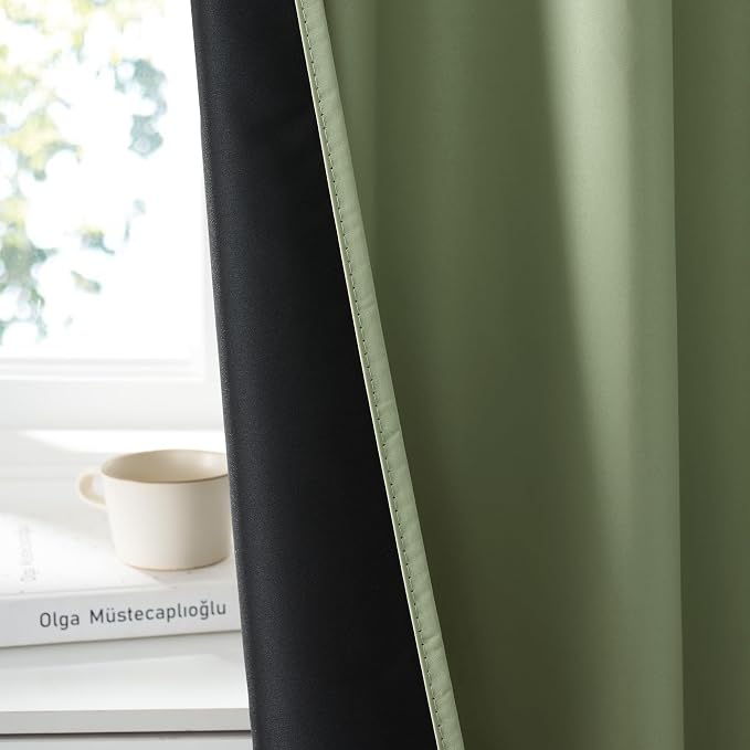 RYB HOME 100% Blackout Bathroom Curtains Over Sink 30 inches Long | Heat UV - Image 4
