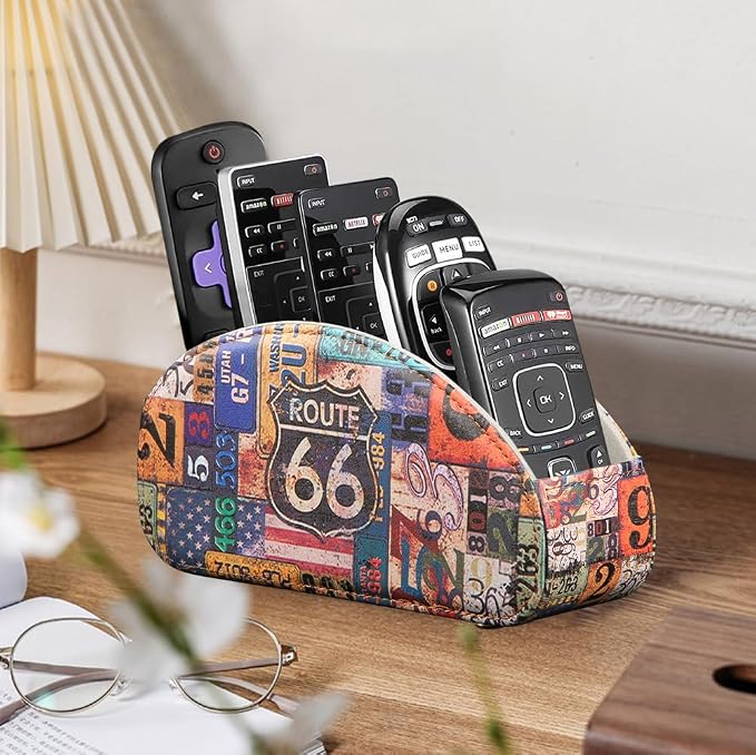 TV Remote Control Holder with 5 Compartments, Remote Caddy/Tray - Image 4