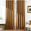Timeper Gold Brown Velvet Curtains W42 x L84 inches 2 Panels, Light Blocking by Timeper