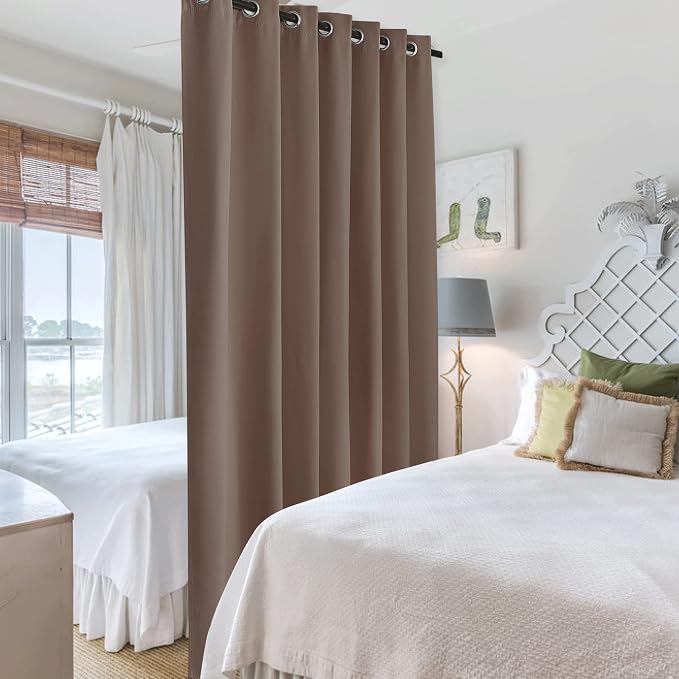 RYB HOME Extra Wide Curtains for Bedroom Closet Office Living Room Divider | - Image 3