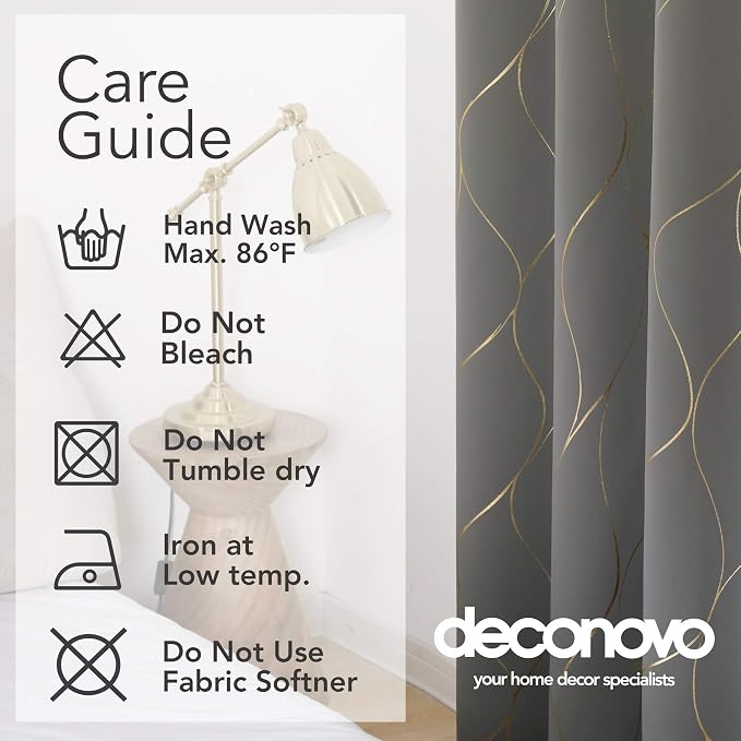 Deconovo Curtains for Living Room, Pattern Blackout Curtains 96 Inches Long | - Image 9