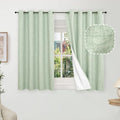 Linen Blackout Curtains 54 Inches Long 2 Panels Each 52 Wide Sage | Thermal by Lajode