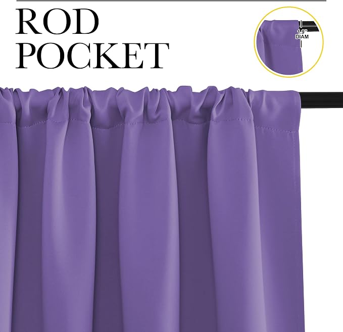 NICETOWN RV Bunk Curtains, Lilac Purple, 2 Panels, W42 x L30 -Inch, Kitchen - Image 2