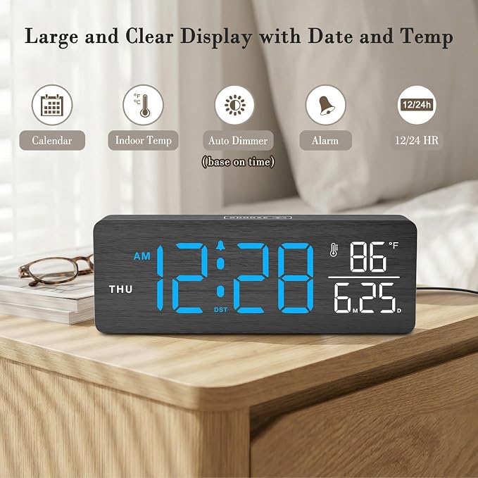 DreamSky Wooden Digital Alarm Clock - Image 2