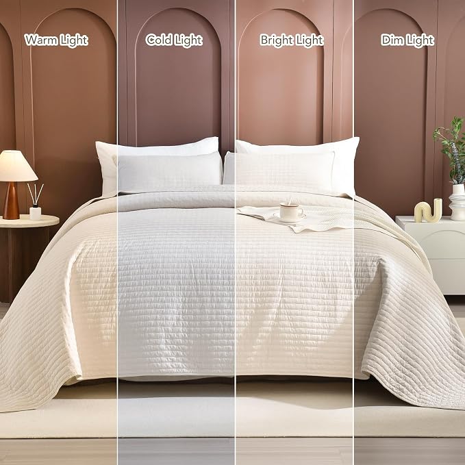 Lady Ann Oversized King Size Bedspread 128x120, Wheat Cal King Quilt Bedding - Image 5