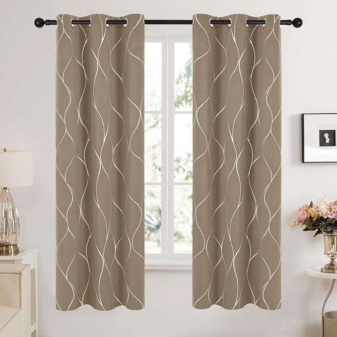 Deconovo Curtains for Living Room, Pattern Blackout Curtains 72 Inches Long | - Image 2