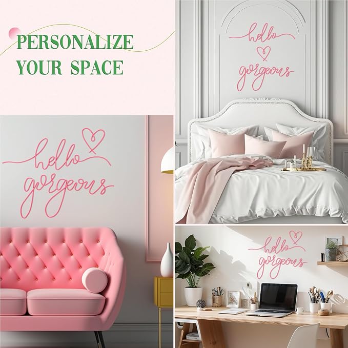 Hicarer Metal Hello Gorgeous Wall Art Minimalist Wall Decor, Classic | - Image 4