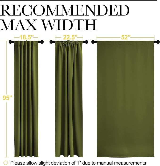 NICETOWN Living Room Blackout Christmas Curtains and Draperies, Olive Green - Image 7