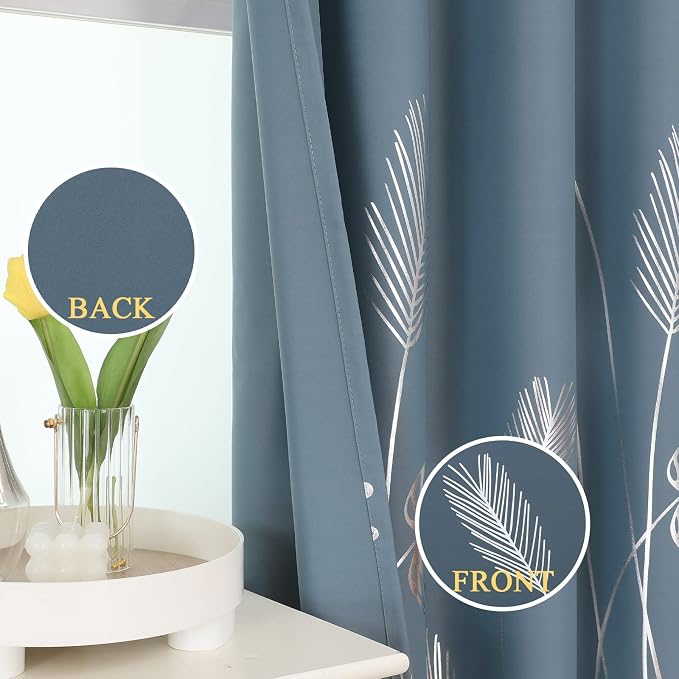 Stone Blue Blackout Curtains 84 Inches Long, Grommet Curtains - Image 3