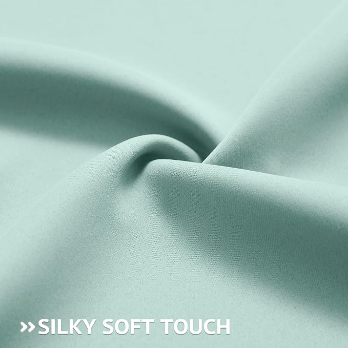 COSVIYA Grommet Room Darkening Aqua Curtains 36 inch Length - Image 5