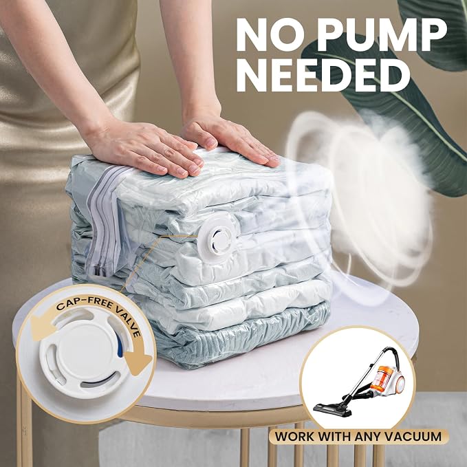 TAILI 8 Pack Vacuum Storage Bags, Cube Combo, Cream | Vacuum Seal Bags - Image 5