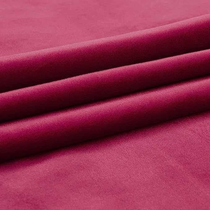 PRIMROSE Red Curtains 120 inch for Living Room Velvet Drapes Blackout Rod - Image 6