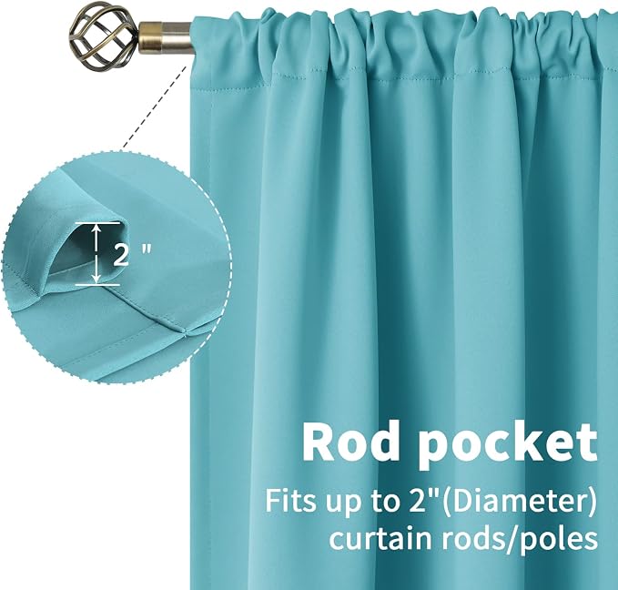 BGment Small Aqua Curtains 36 Inch Length - Image 3