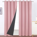 100% Blackout Curtains 52 x 95 Inch/Pink Curtains 2 Panels by Lemomo