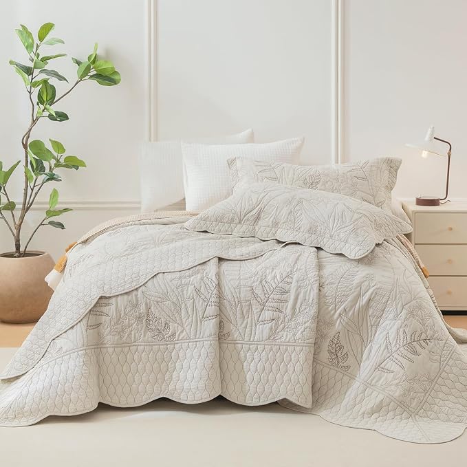 CozyTide Oversized King Quilt 118"x106", Pre-Washed Cotton Wheat California - Image 9