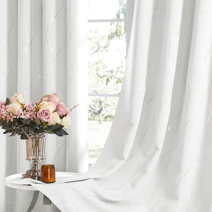Deconovo Curtains for Living Room, Pattern Blackout Curtains 63 Inches Long | - Image 7