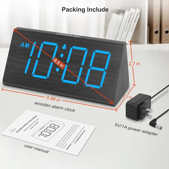 DreamSky Wooden Digital Alarm Clock - Image 7