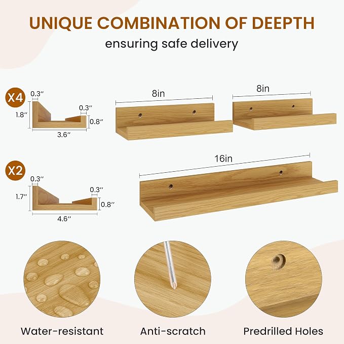 Picture Ledge Shelf, Floating Shelves - Image 3