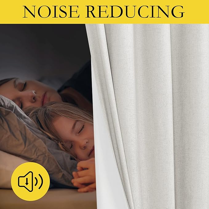 NICETOWN 100% Absolutely Blackout Linen Curtains - Image 5