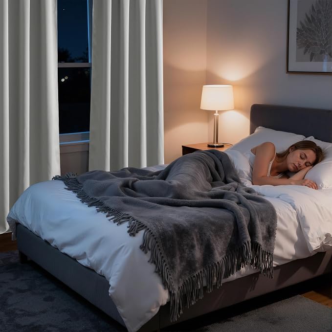 RYB HOME Bedroom Blackout Curtains 84 inches Long, 100% Blackout | Thermal - Image 5