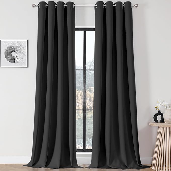 Joydeco 120 inches Long Blackout Curtains 2 Panels Set, Thermal Insulated by JOYDECO